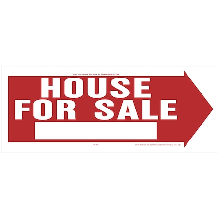 Hy-Ko House For Sale Sign 6" x 23", 5PK B00609
